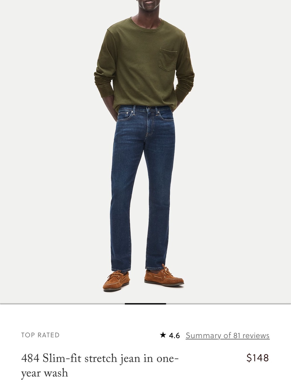 J. Crew Current Style 484 Men’s Slim Jeans in Dark Blue 32-32